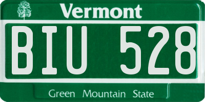 VT license plate BIU528
