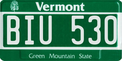 VT license plate BIU530