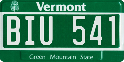 VT license plate BIU541