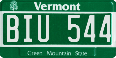 VT license plate BIU544
