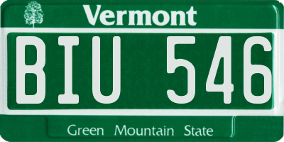 VT license plate BIU546