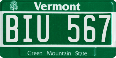 VT license plate BIU567