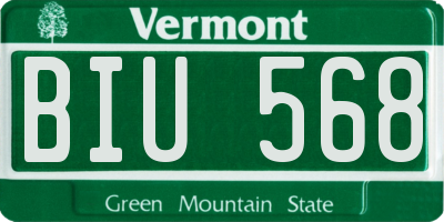 VT license plate BIU568