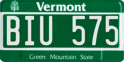 VT license plate BIU575