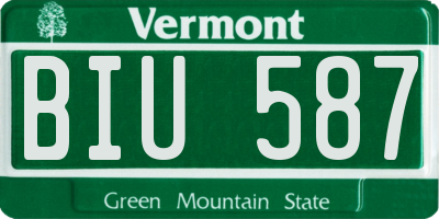 VT license plate BIU587