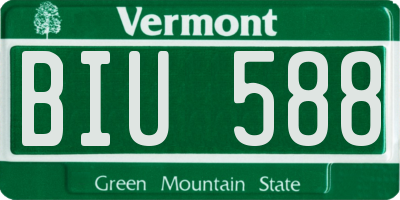 VT license plate BIU588