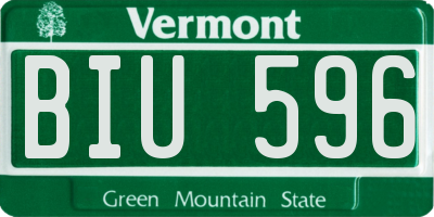 VT license plate BIU596