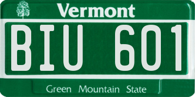 VT license plate BIU601