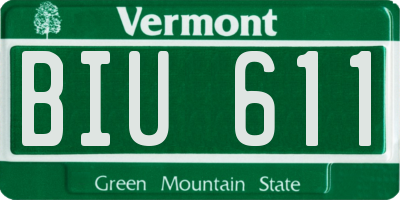 VT license plate BIU611
