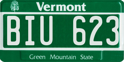 VT license plate BIU623