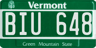 VT license plate BIU648