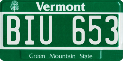 VT license plate BIU653