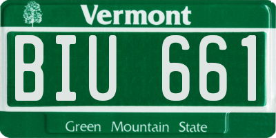 VT license plate BIU661