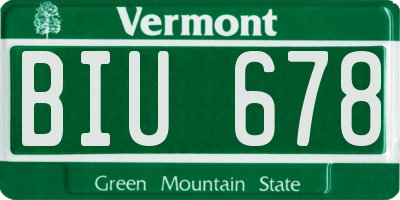VT license plate BIU678