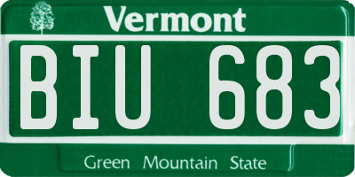 VT license plate BIU683