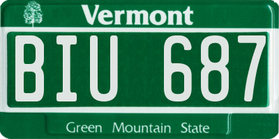 VT license plate BIU687