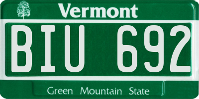 VT license plate BIU692