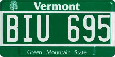 VT license plate BIU695