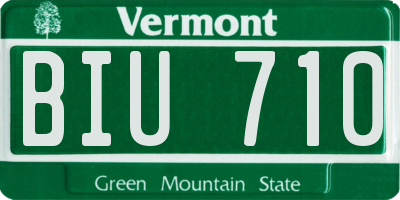 VT license plate BIU710