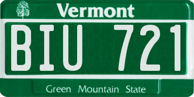 VT license plate BIU721