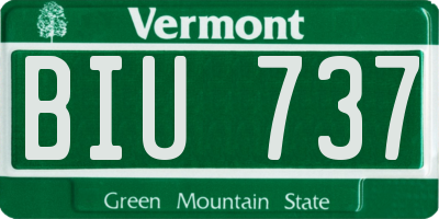 VT license plate BIU737
