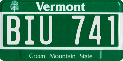 VT license plate BIU741