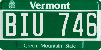 VT license plate BIU746