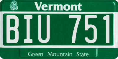 VT license plate BIU751