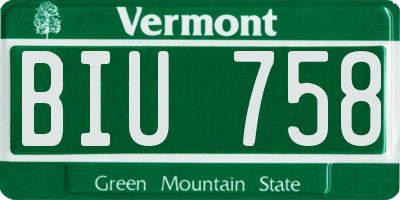 VT license plate BIU758