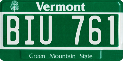 VT license plate BIU761