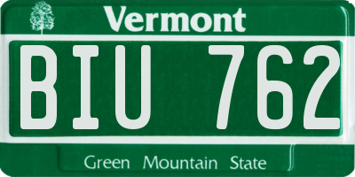 VT license plate BIU762