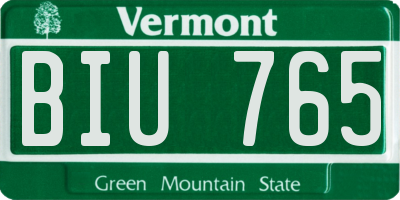 VT license plate BIU765