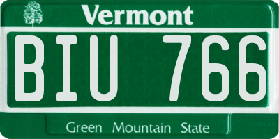 VT license plate BIU766