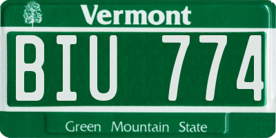 VT license plate BIU774