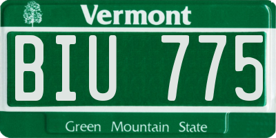 VT license plate BIU775