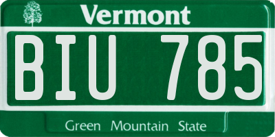VT license plate BIU785