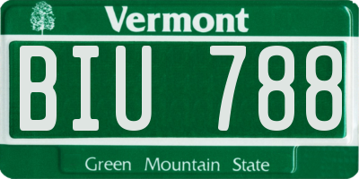 VT license plate BIU788