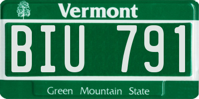 VT license plate BIU791