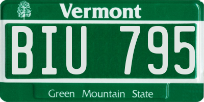 VT license plate BIU795