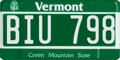 VT license plate BIU798