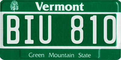 VT license plate BIU810