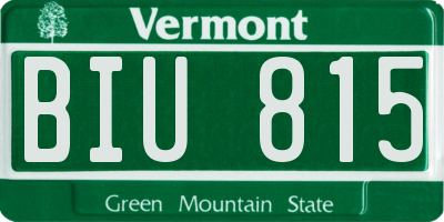 VT license plate BIU815