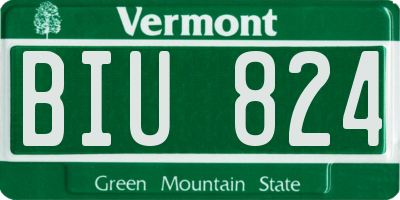 VT license plate BIU824