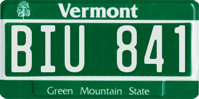 VT license plate BIU841