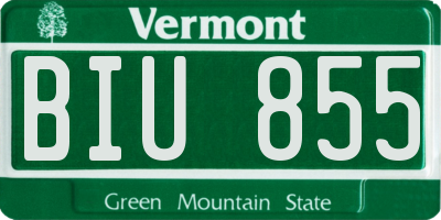 VT license plate BIU855