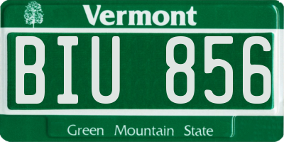 VT license plate BIU856