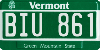 VT license plate BIU861