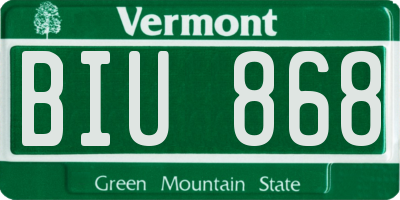 VT license plate BIU868