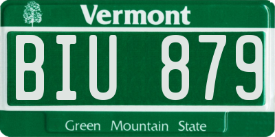 VT license plate BIU879