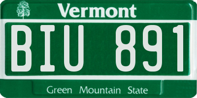 VT license plate BIU891